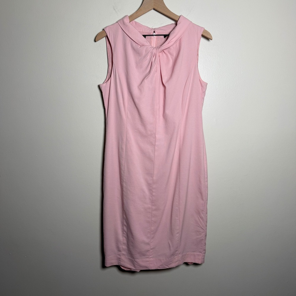 Brooks Brothers Womens Wool Dress 10 Pink Loro Piana Stretch Sheath Sleeveless